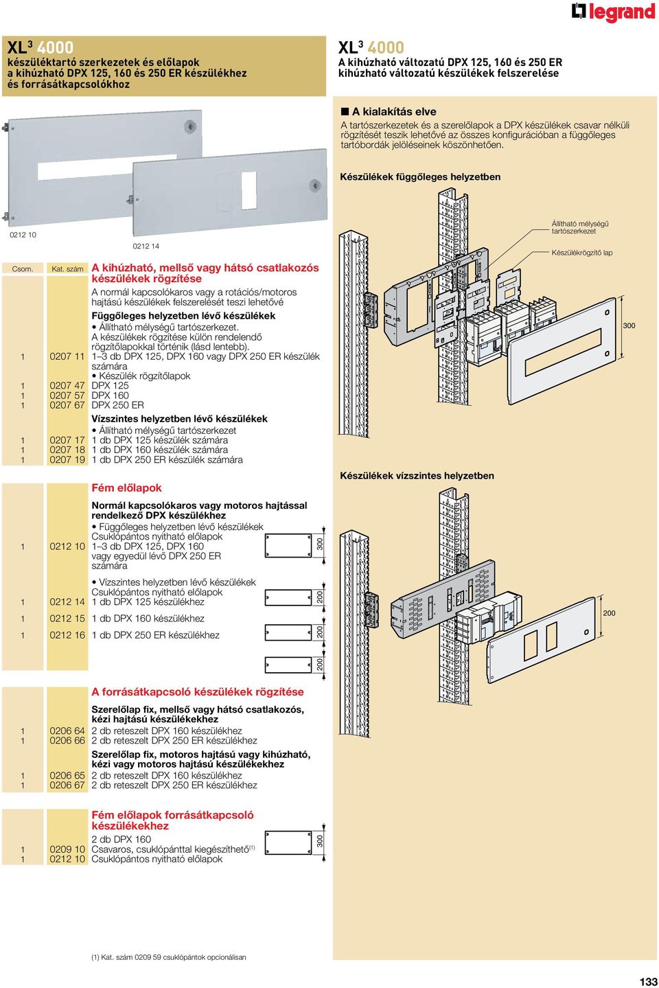 jelöléseinek köszönhetôen. Készülékek függôleges helyzetben 0212 10 Csom. 0212 14 Kat.