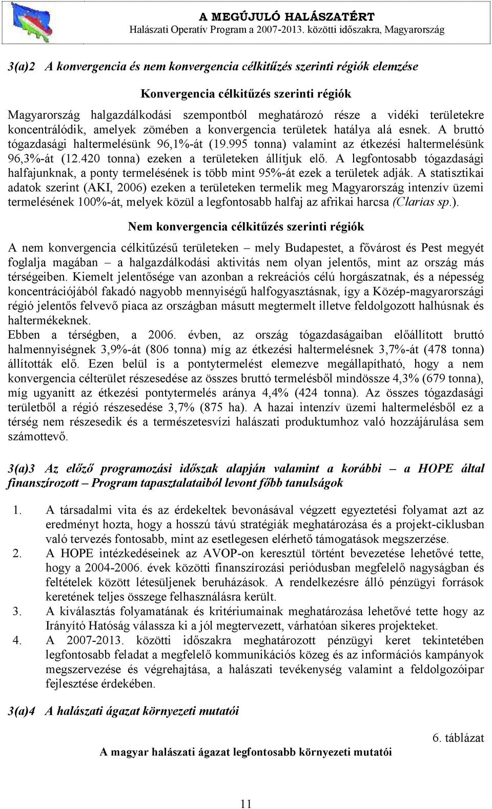 420 tonna) ezeken a területeken állítjuk elő. A legfontosabb tógazdasági halfajunknak, a ponty termelésének is több mint 95%-át ezek a területek adják.