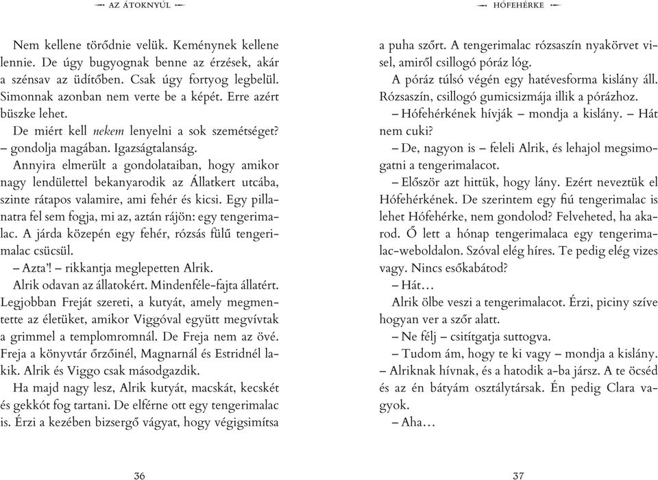 Annyira elmerült a gondolataiban, hogy amikor nagy lendülettel bekanyarodik az Állatkert utcába, szinte rátapos valamire, ami fehér és kicsi.