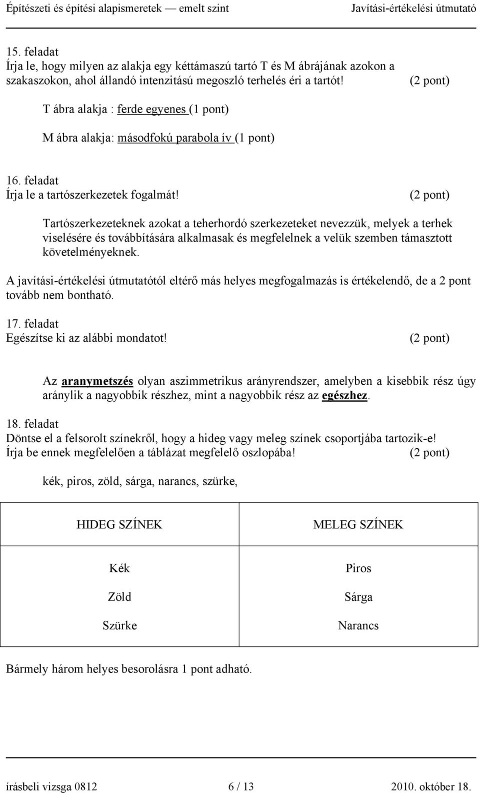 Tartószerkezeteknek azokat a teherhordó szerkezeteket nevezzük, melyek a terhek viselésére és továbbítására alkalmasak és megfelelnek a velük szemben támasztott követelményeknek.