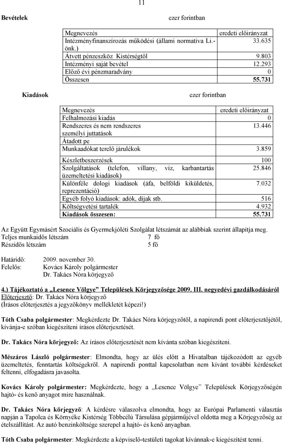 446 személyi juttatások Átadott pe Munkaadókat terelő járulékok 3.859 Készletbeszerzések 100 Szolgáltatások (telefon, villany, víz, karbantartás 25.