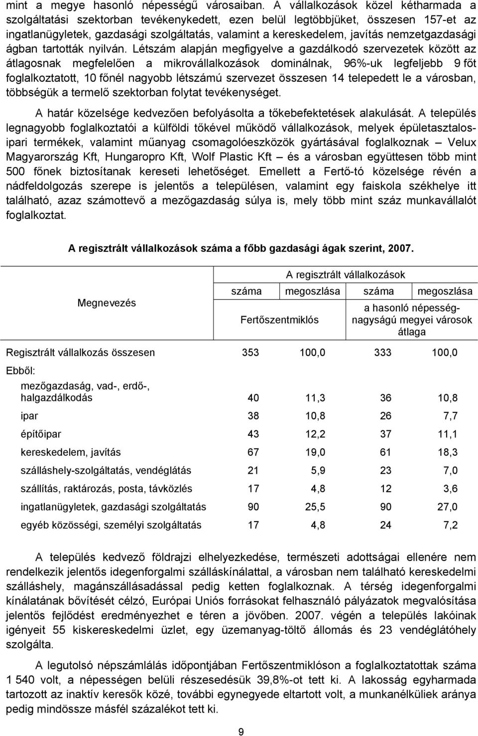 nemzetgazdasági ágban tartották nyilván.