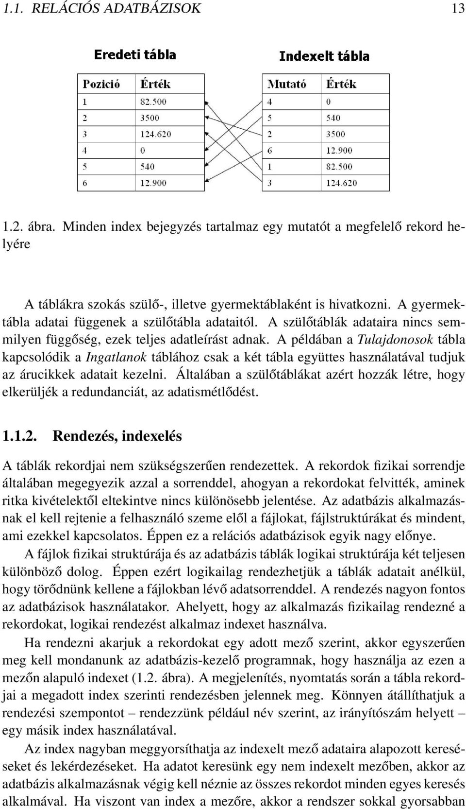 A példában a Tulajdonosok tábla kapcsolódik a Ingatlanok táblához csak a két tábla együttes használatával tudjuk az árucikkek adatait kezelni.
