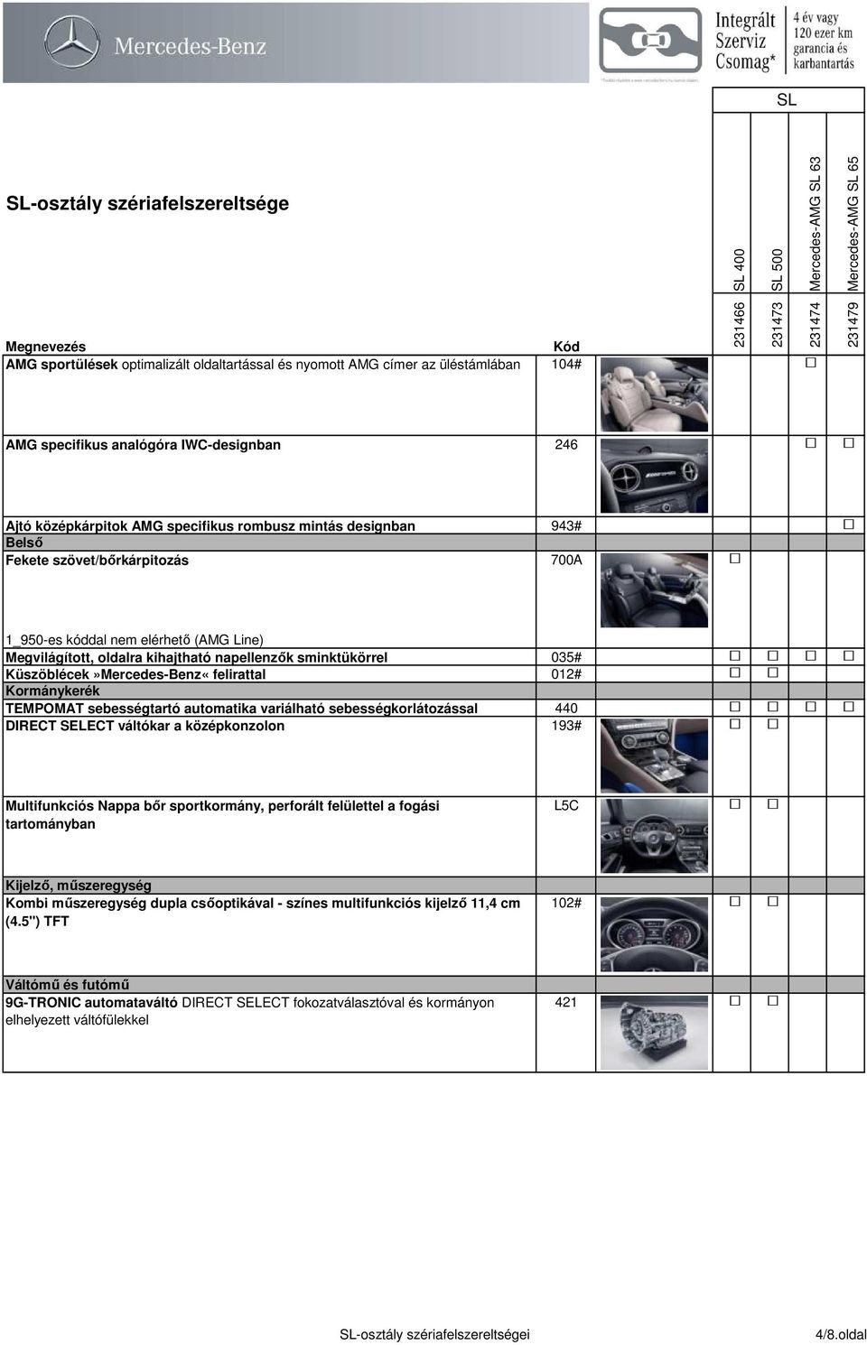 TEMPOMAT sebességtartó automatika variálható sebességkorlátozással 440 DIRECT SELECT váltókar a középkonzolon 193# Multifunkciós Nappa bőr sportkormány, perforált felülettel a fogási tartományban L5C