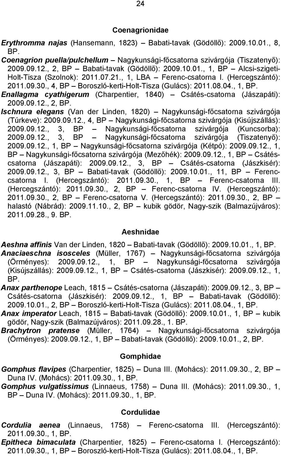, 4, BP Boroszló-kerti-Holt-Tisza (Gulács): 2011.08.04., 1, Enallagma cyathigerum (Charpentier, 1840) Csátés-csatorna (Jászapáti): 2009.09.12.