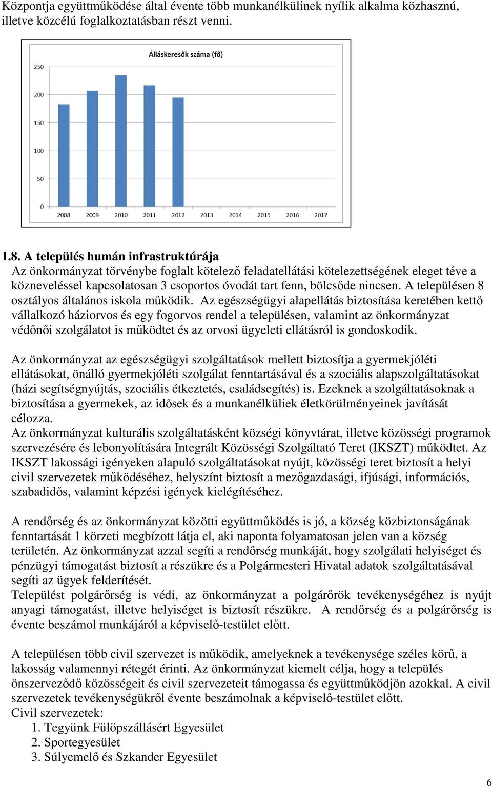 nincsen. A településen 8 osztályos általános iskola működik.