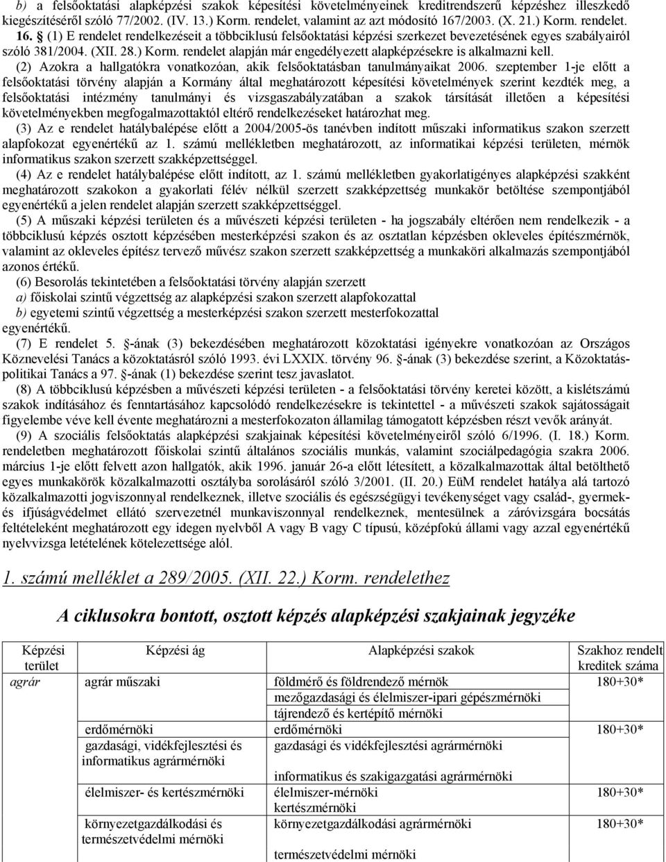 (2) Azokra a hallgatókra vonatkozóan, akik felsőoktatásban tanulmányaikat 2006.