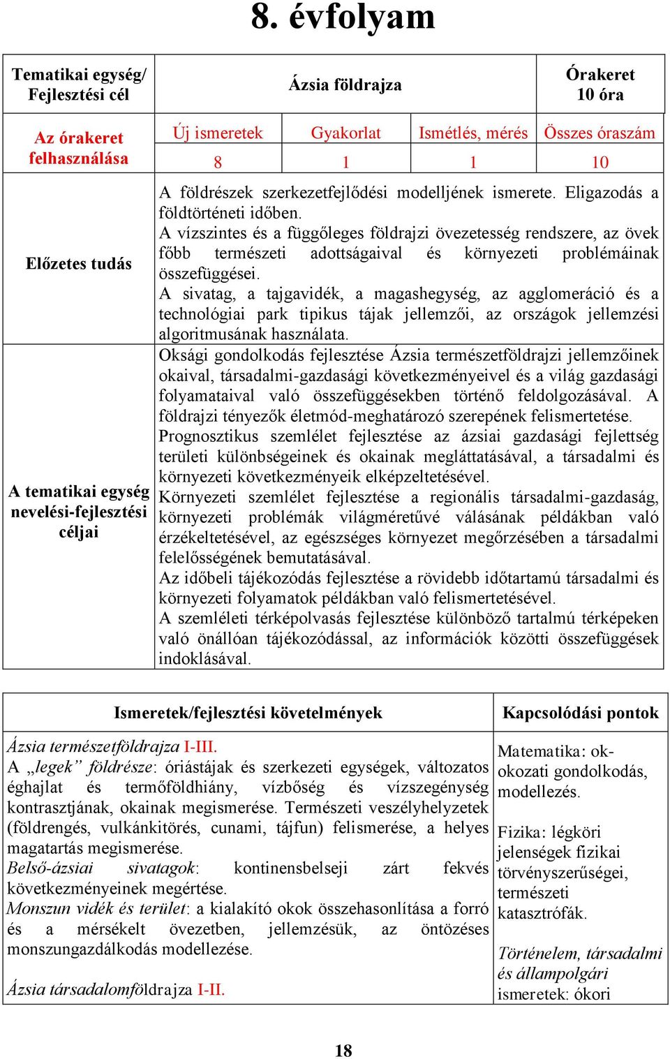 földrészek szerkezetfejlődési modelljének ismerete. Eligazodás a földtörténeti időben.