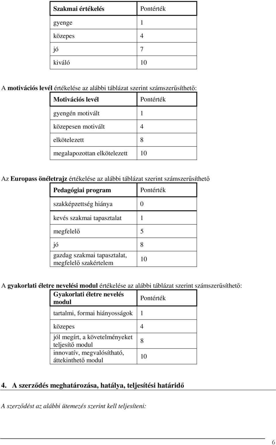 tapasztalat 1 megfelelő 5 jó 8 gazdag szakmai tapasztalat, megfelelő szakértelem Pontérték 10 A gyakorlati életre nevelési modul értékelése az alábbi táblázat szerint számszerűsíthető: Gyakorlati