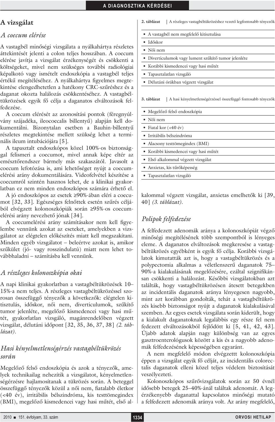 A nyálkahártya figyelmes megtekintése elengedhetetlen a hatékony CRC-szűréshez és a daganat okozta halálozás csökkentéséhez. A vastagbéltükrözések egyik fő célja a daganatos elváltozások felfedezése.