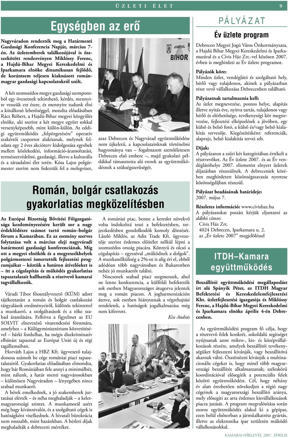 gazdasági kapcsolatokról szólt.