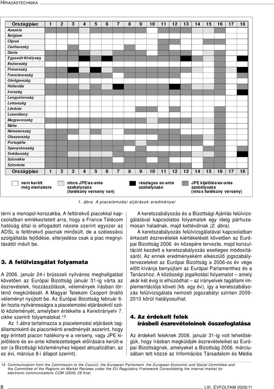 fejlôdése, elterjedése csak a piac megnyitásától indult be. 3. A felülvizsgálat folyamata A 2006.