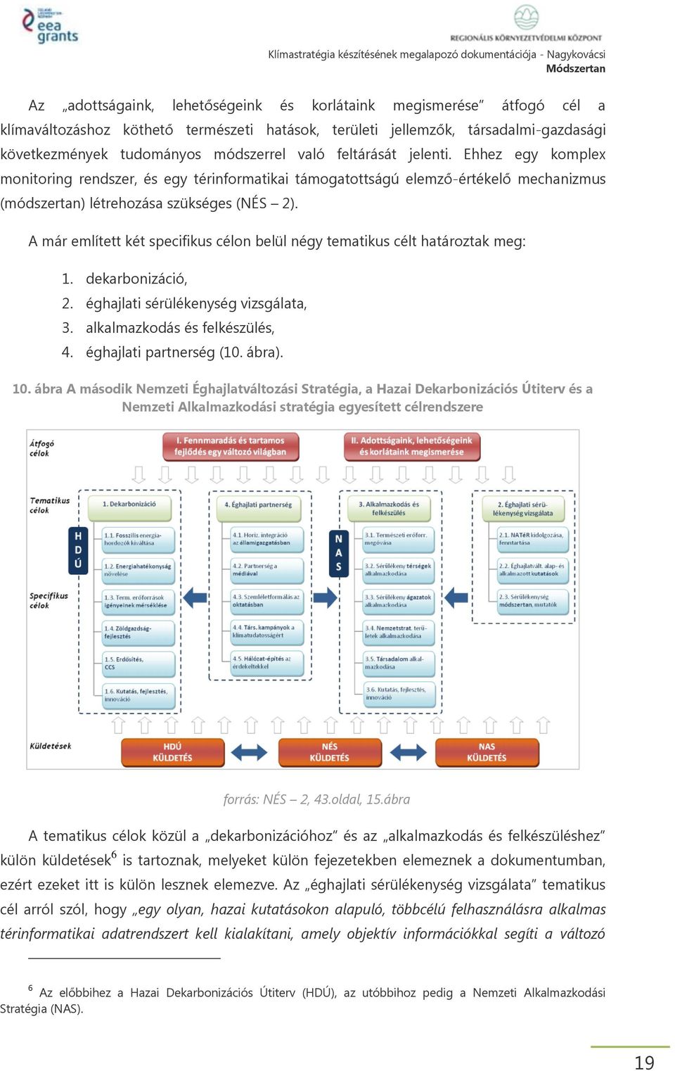 A már említett két specifikus célon belül négy tematikus célt határoztak meg: 1. dekarbonizáció, 2. éghajlati sérülékenység vizsgálata, 3. alkalmazkodás és felkészülés, 4. éghajlati partnerség (10.