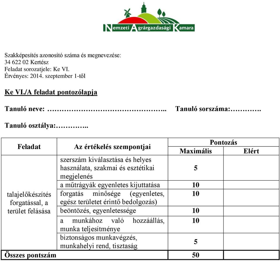 egyenletes kijuttatása 10 talajelőkészítés forgatás minősége (egyenletes, 10 forgatással, a terület felásása egész területet