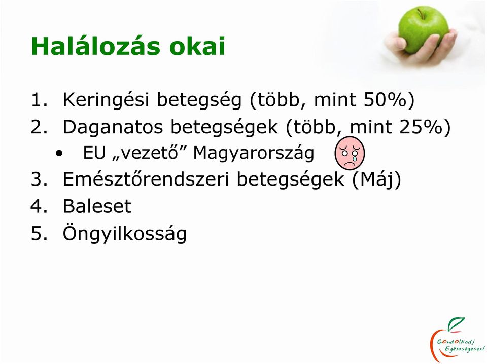 Daganatos betegségek (több, mint 25%) EU