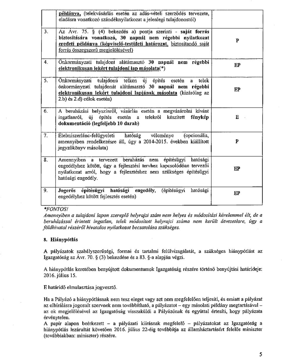megjelölésével) 4. Önkormányzati tulajdont alátámasztó 30 napnál nem régebbi elektronikusan lekért tulajdoni lap másolatai*) 5.