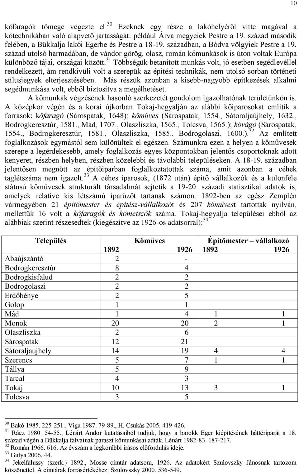 század utolsó harmadában, de vándor görög, olasz, román kőmunkások is úton voltak Európa különböző tájai, országai között.