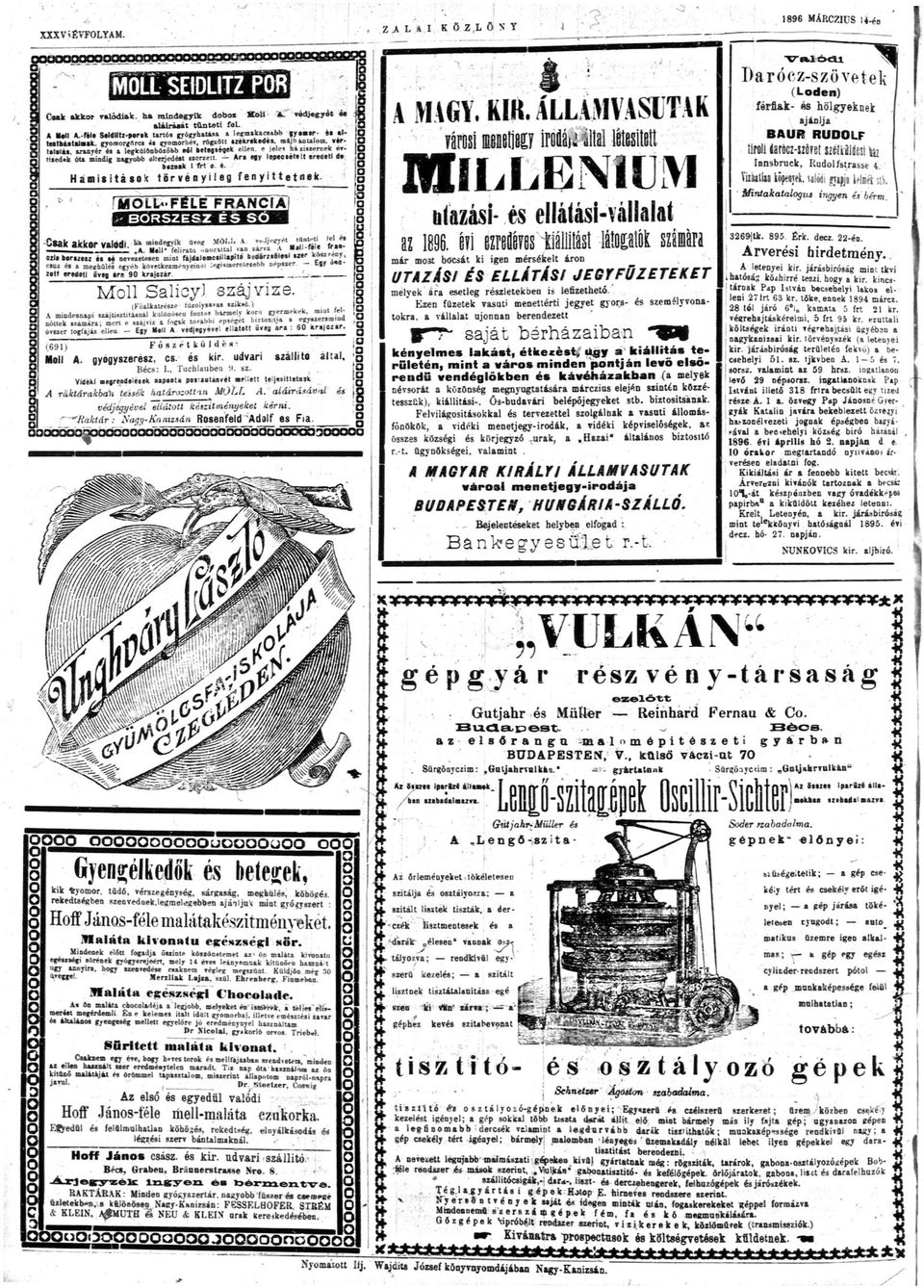 elterjedést snett - Ar tfy leotciet«lt irtnll bíznk frt é Hmnitsk törvényileg fenyíttetnek- ' M O L L " F E L É F R A N C A!