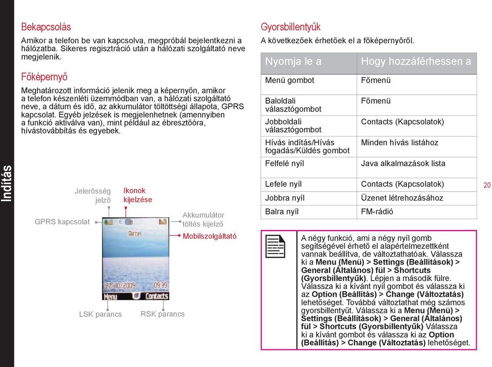 kapcsolat. Egyéb jelzések is megjelenhetnek (amennyiben a funkció aktiválva van), mint például az ébresztőóra, hívástovábbítás és egyebek.