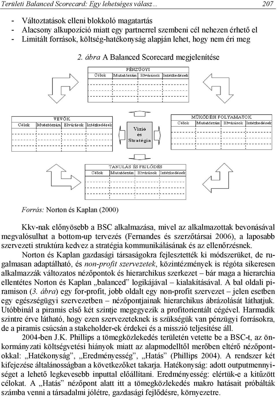 ábra A Balanced Scorecard megjelenítése Forrás: Norton és Kaplan (2000) Kkv-nak előnyösebb a BSC alkalmazása, mivel az alkalmazottak bevonásával megvalósulhat a bottom-up tervezés (Fernandes és