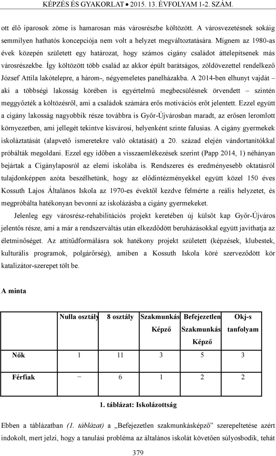Mígnem az 1980-as évek közepén született egy határozat, hogy számos cigány családot áttelepítsenek más városrészekbe.