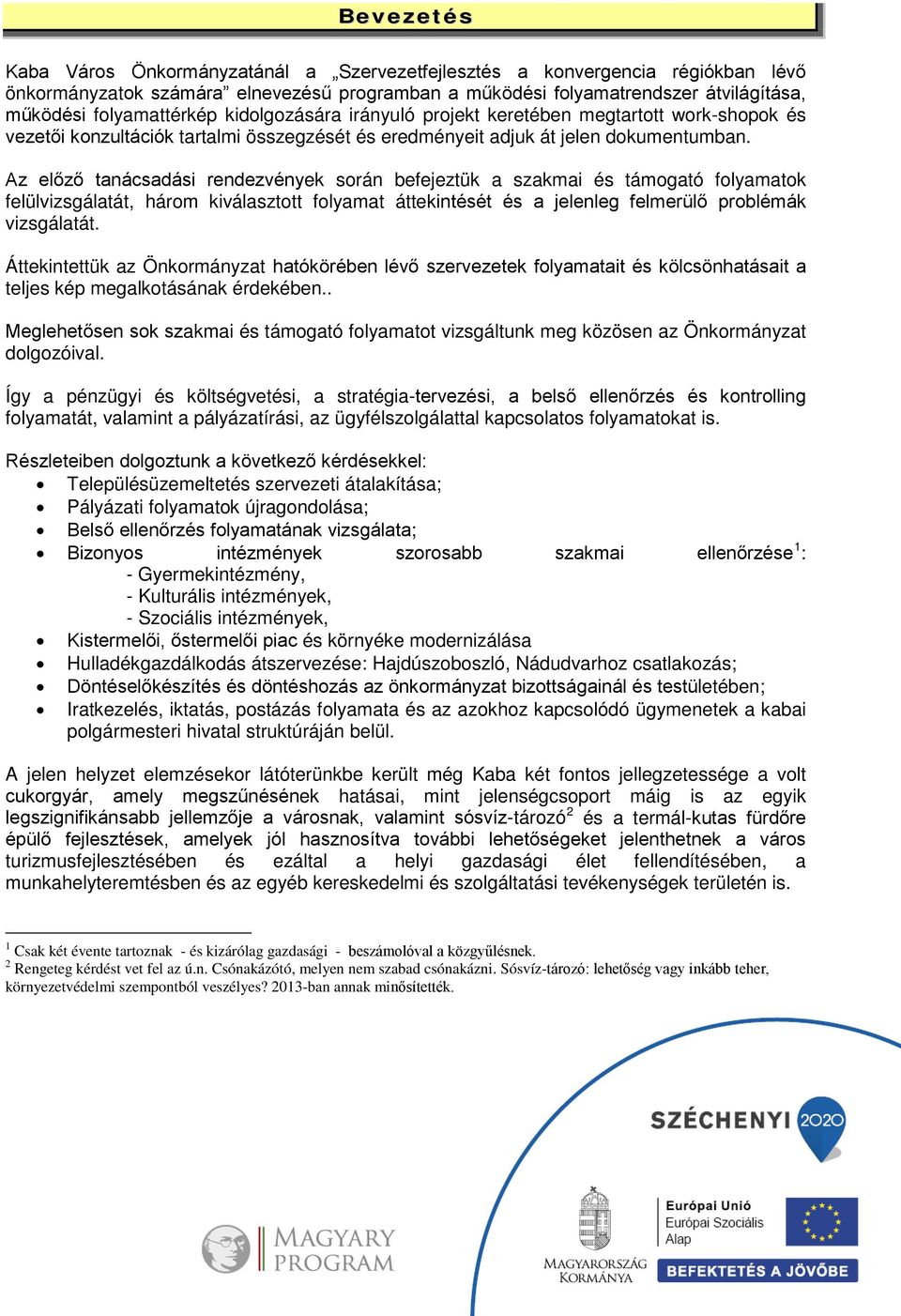 Az előző tanácsadási rendezvények során befejeztük a szakmai és támogató folyamatok felülvizsgálatát, három kiválasztott folyamat áttekintését és a jelenleg felmerülő problémák vizsgálatát.