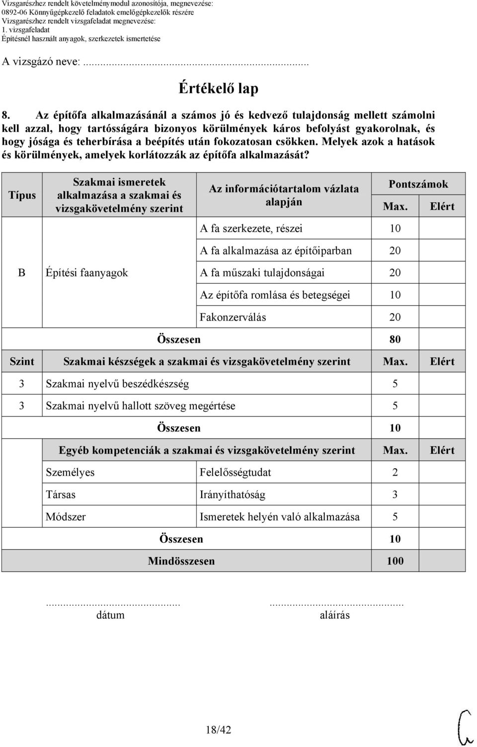 után fokozatosan csökken. Melyek azok a hatások és körülmények, amelyek korlátozzák az építőfa alkalmazását?