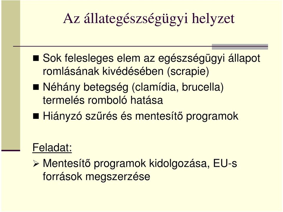 (clamídia, brucella) termelés romboló hatása Hiányzó szőrés és