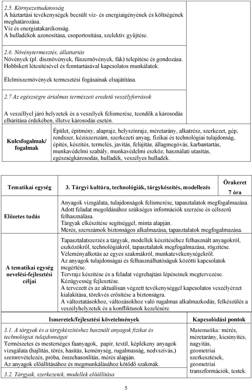 Hobbikert létesítésével és fenntartásával kapcsolatos munkálatok. Élelmiszernövények termesztési fogásainak elsajátítása. 2.