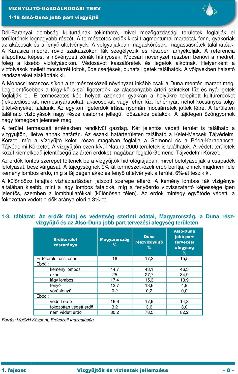 A Karasica medrét rövid szakaszokon fák szegélyezik és részben árnyékolják. A referencia állapothoz képest a növényzeti zónák hiányosak.