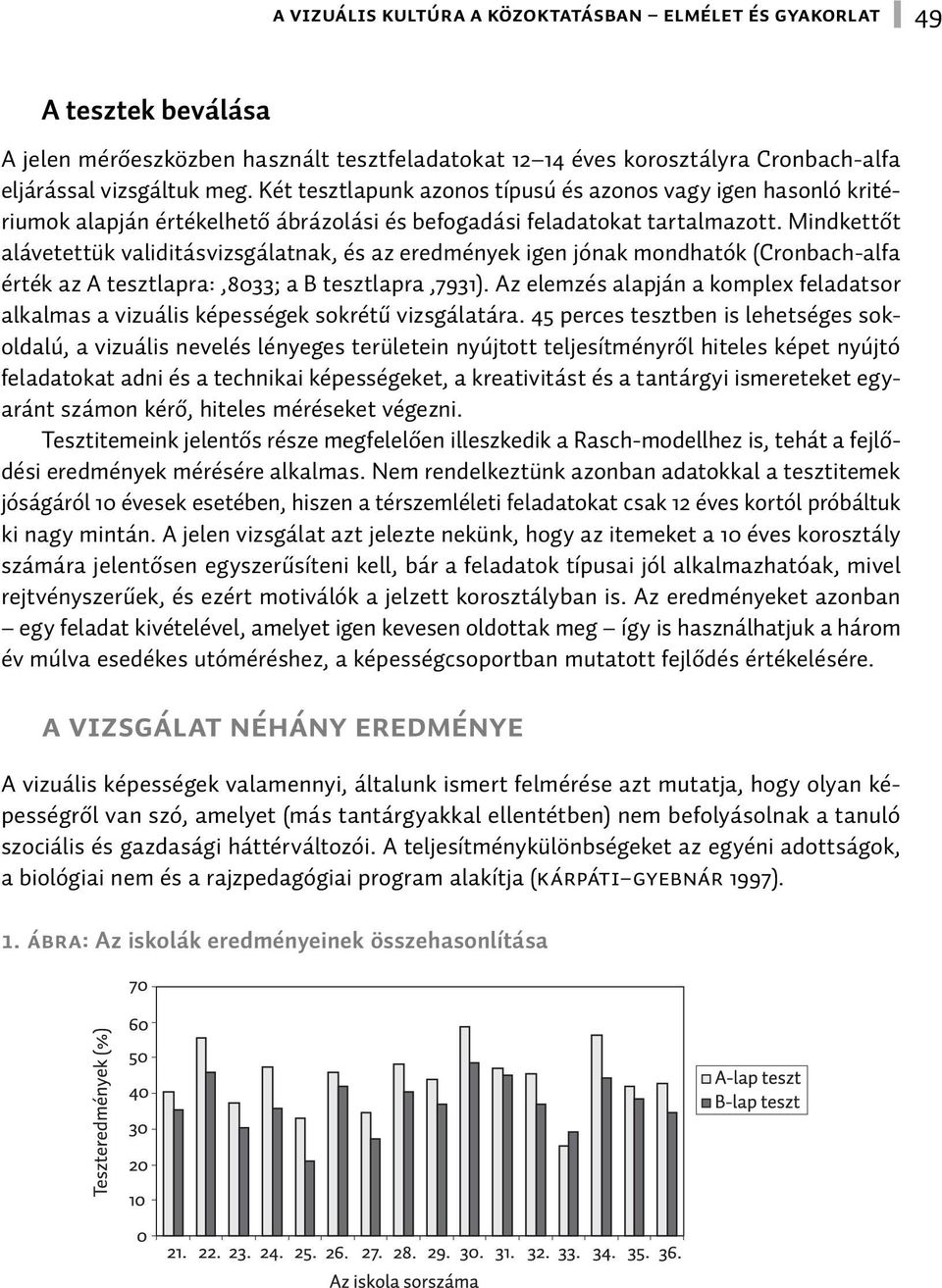 Mindkettőt alávetettük validitásvizsgálatnak, és az eredmények igen jónak mondhatók (Cronbach-alfa érték az A tesztlapra:,8033; a B tesztlapra,7931).