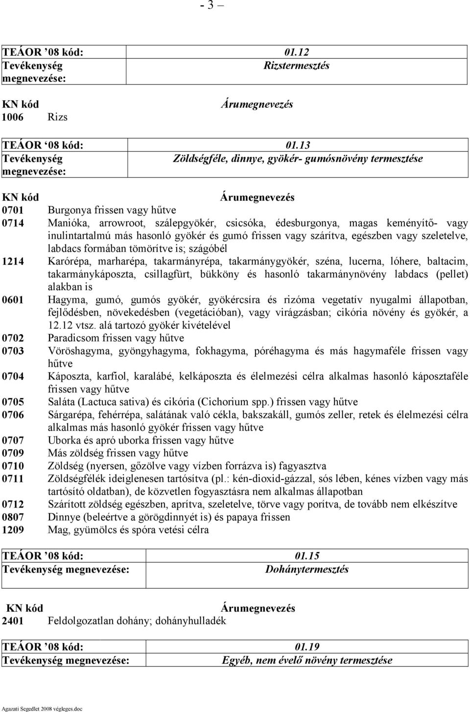 inulintartalmú más hasonló gyökér és gumó frissen vagy szárítva, egészben vagy szeletelve, labdacs formában tömörítve is; szágóbél 1214 Karórépa, marharépa, takarmányrépa, takarmánygyökér, széna,