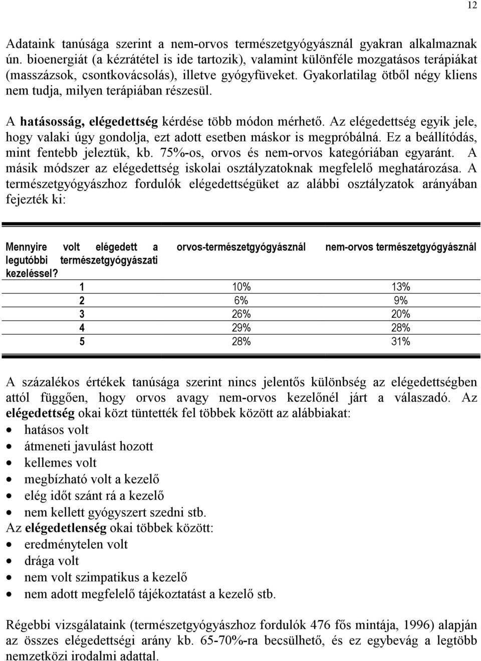 Gyakorlatilag ötből négy kliens nem tudja, milyen terápiában részesül. A hatásosság, elégedettség kérdése több módon mérhető.