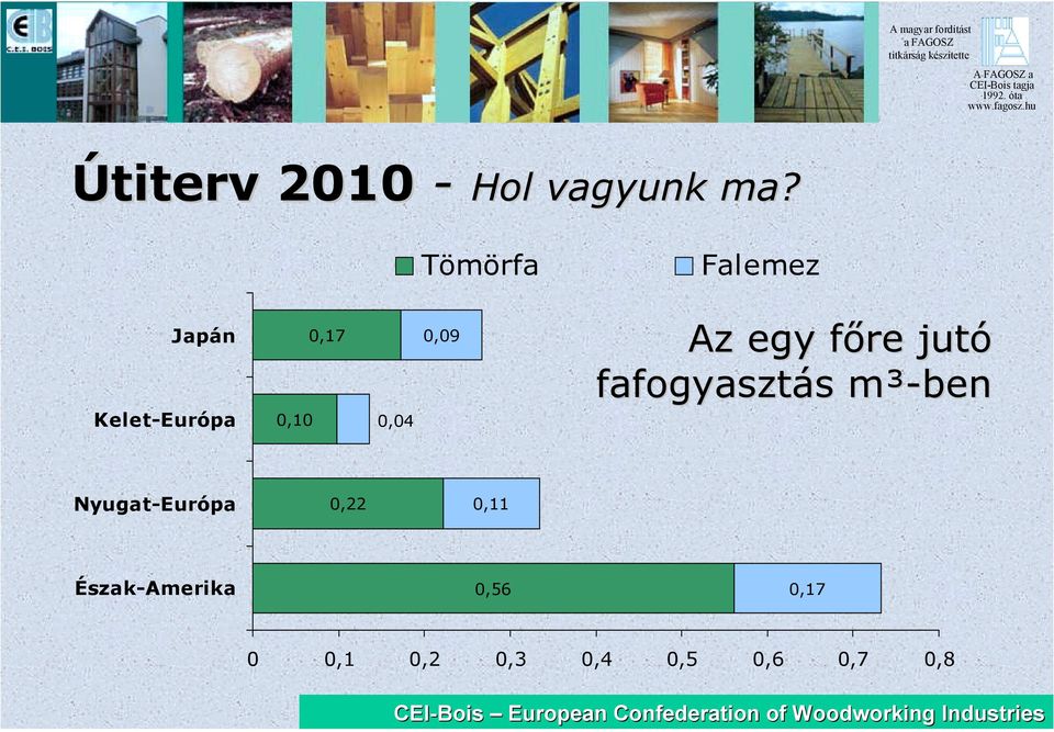 0,09 Az egy főre jutó fafogyasztás m³-benm