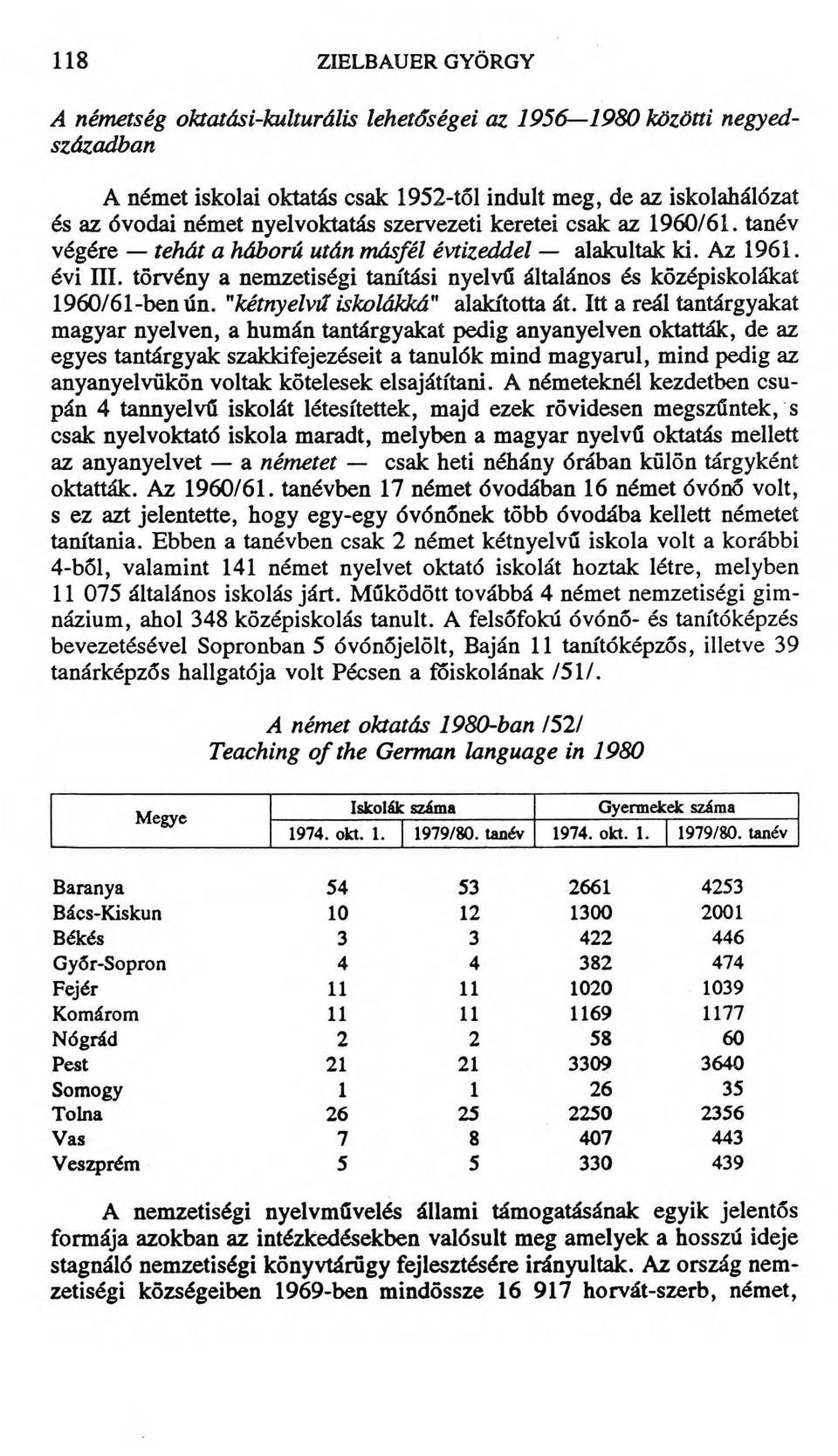 törvény a nemzetiségi tanítási nyelvű általános és középiskolákat 1960/61-benún. "kétnyelvű iskolákká" alakította át.