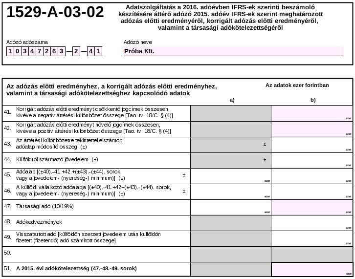 3.5 IFRS lapok (A-03, A-04, A-05) bemutatása VI.