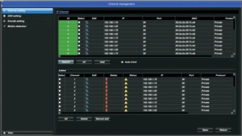 - Multi display /Több képernyős mód - Channel setting/egyedi csatorna beállítási menü - Playback / Video lejátszás menü - System settings/ Rendszer konfigurációs menü - Auto configure / Belépés az
