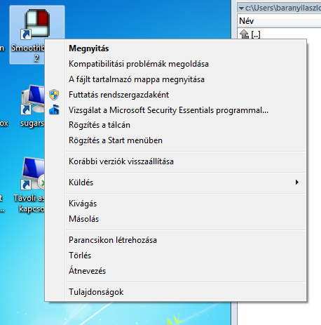 40. Milyen műveletek végezhetőek parancsikonokon? a) Átnevezés.