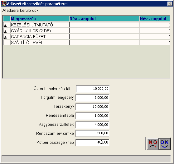 Az adatok megadását követően nyomtatódik az Adásvételi szerződés.