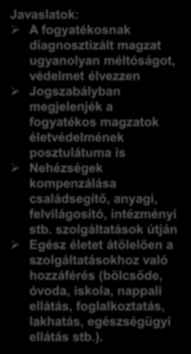 Problémafelvetés (Emberi jogok) Diszkriminatívnak minősíthető a szabályozás a fogyatékosnak diagnosztizált magzatok esetében.