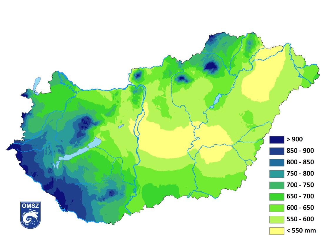 19. ábra A 2013. évi csapadékösszeg Napfénytartam 2013-ban országos átlagban 2123 napsütéses órát élvezhettünk, mely az 1971-2000-es normál 110%-ának felel meg.