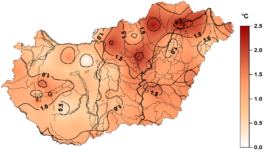 LÉGHŐMÉRSÉKLET TÉRKÉPEK 59 2015. március 71. ábra: A 2015.