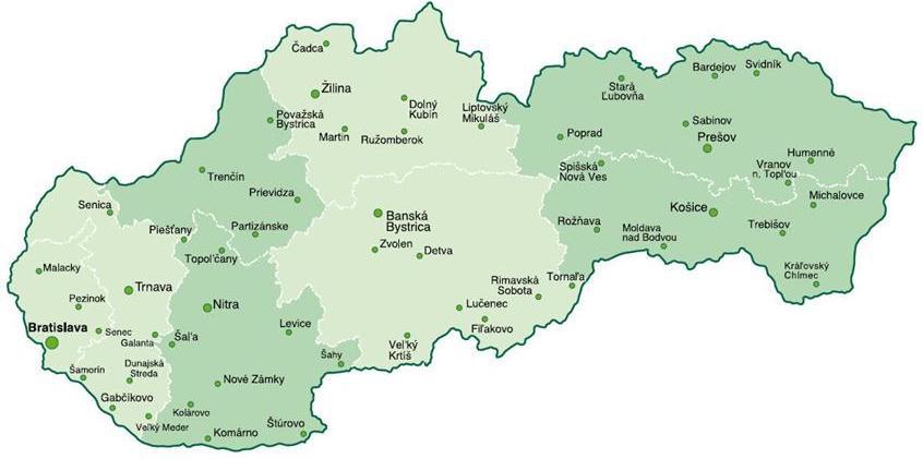 retailových/ regionális lakossági a/és 4 regionálne korporátne centrá /regionális