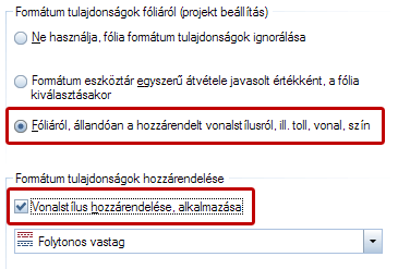 112 Formátum tulajdonságok és a fólia Allplan 2017 A vonalstílusok segítségével formátum tulajdonságokat (toll, vonal, szín) határozhat meg az egyes fóliákhoz, amelyeket egy névvel el is menthet.