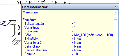 Telepítés, alapok Elemek kijelölése 117 Kijelölés előnézet és eleminfó Amikor a szálkereszttel egy elemre mutat, de még nem kattint rá, akkor az egész elem a kijelölés előnézet színével
