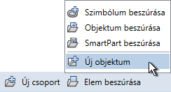 40 Paletták Allplan 2017 Műveletsáv A útvonaltól és mappától függően itt további funkciók lesznek felajánlva. Új csoport Létrehoz egy új csoportot a kiválasztott mappában.