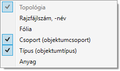 Telepítés, alapok Felhasználói felület áttekintés 49 Helyi menü, egyéni szortírozás Miután az Objektumok palettán a gombbal kiválasztotta az egyéni szortírozást, lehetőség nyílik arra, hogy a jobb