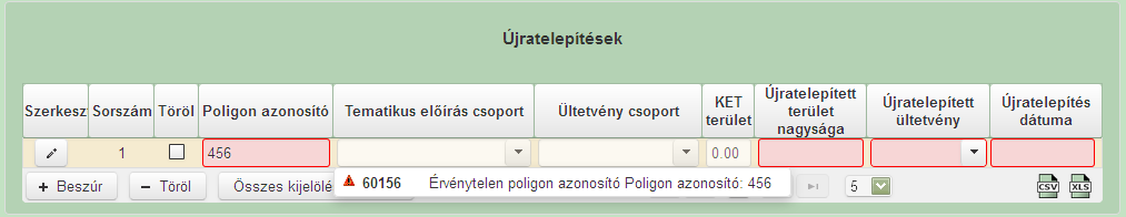 Poligon azonosító: a támogatási okiratban szereplő 8 számjegyű azonosító szám.