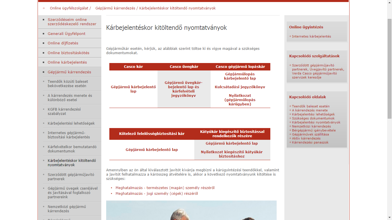 Kárrendezés Kárbejelentéskor