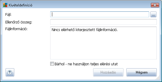 ) a már létrehozott kivételekkel, ahol módosíthatja a kívánt paramétereket Eltávolítás- törli a kiválasztott elemeket a kivételek listájából Kivétel hozzáadása - megnyit egy szerkesztopanelt, ahol